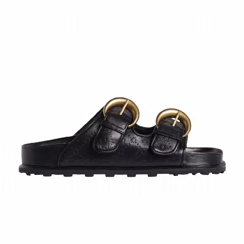 Marine Serre Wmns Leather Sandal 'Black Embossed'