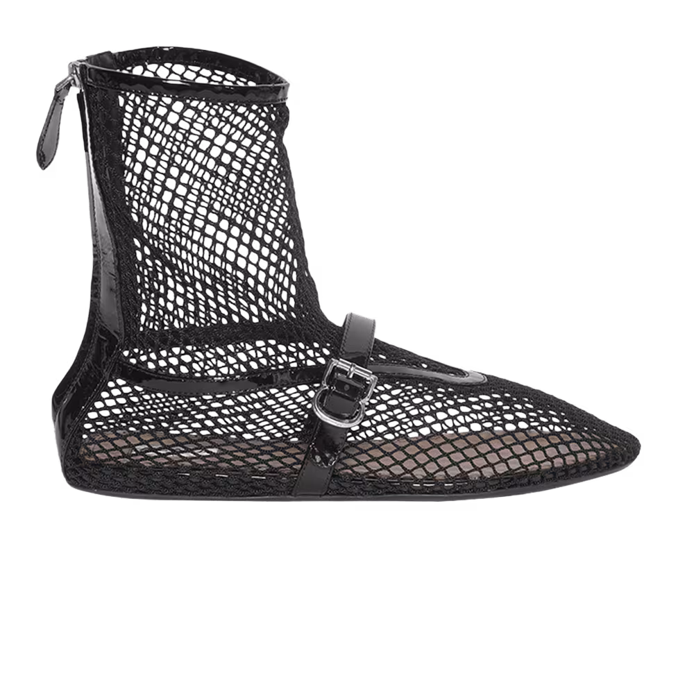 Alaïa Women's Fishnet High Ballet Flat Black