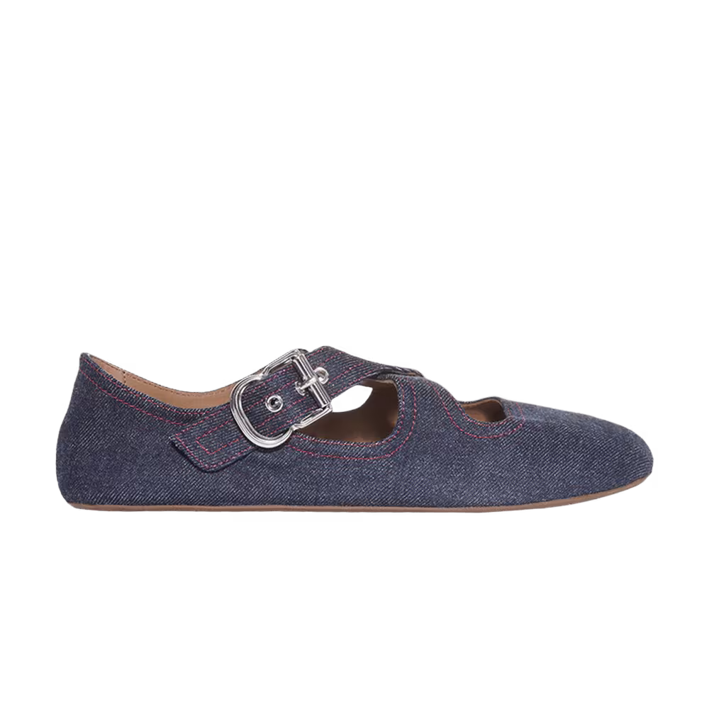 Alaïa Women's Criss Cross Ballet Flat Denim Blue