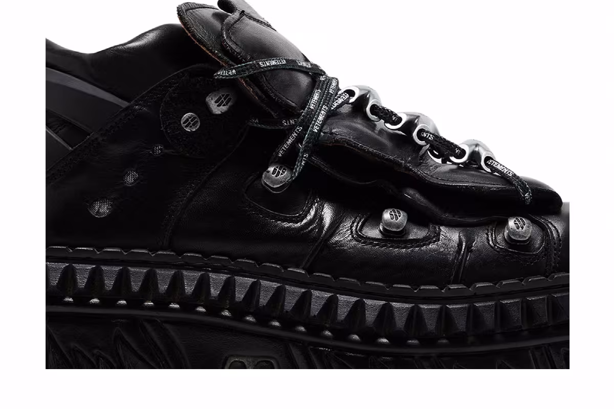 Vetements x New Rock Combat Boot Black, view 3