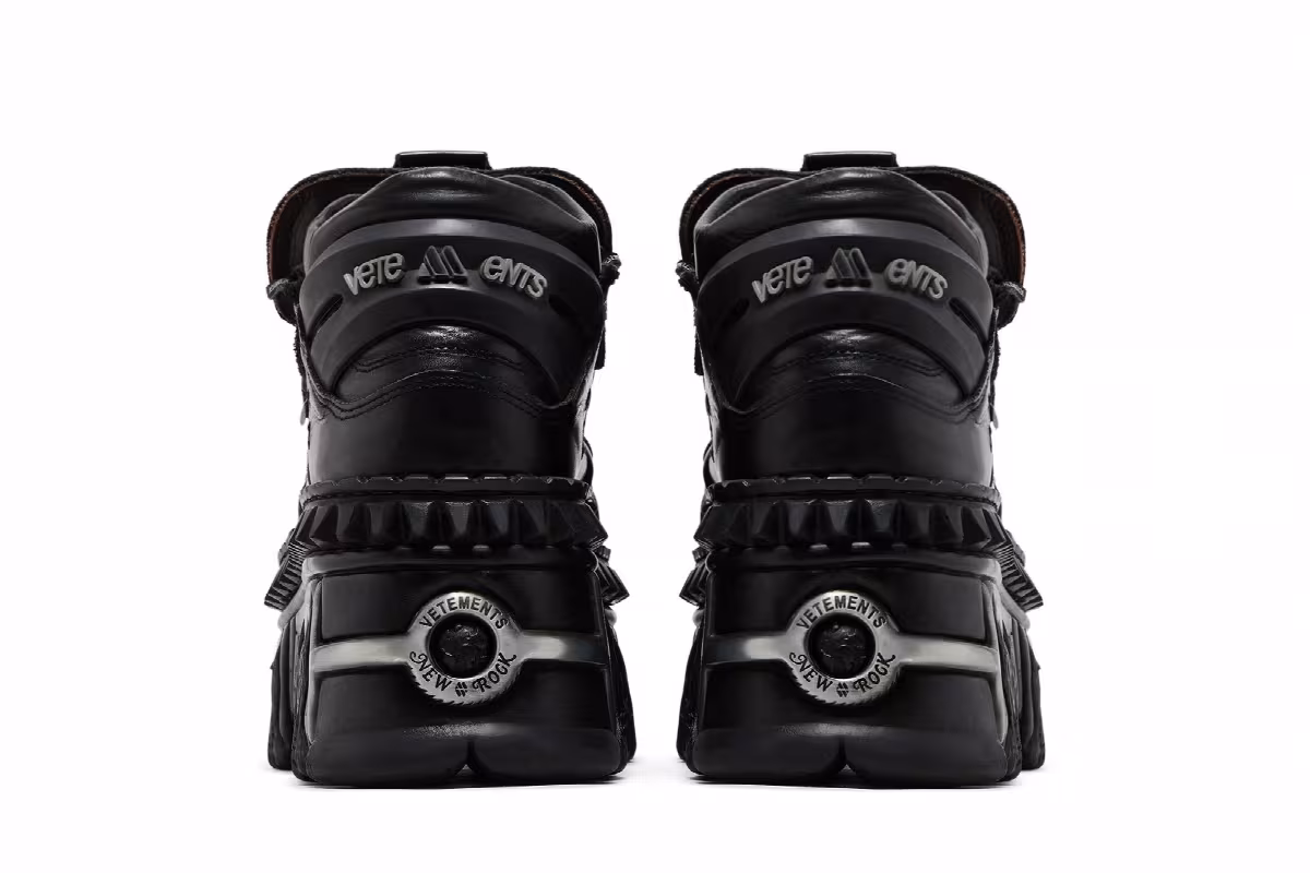 Vetements x New Rock Combat Boot Black, view 7