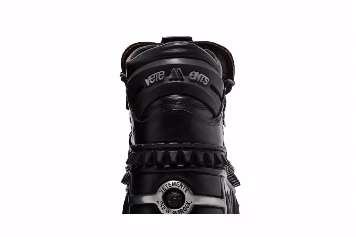 Vetements x New Rock Combat Boot Black, view 8