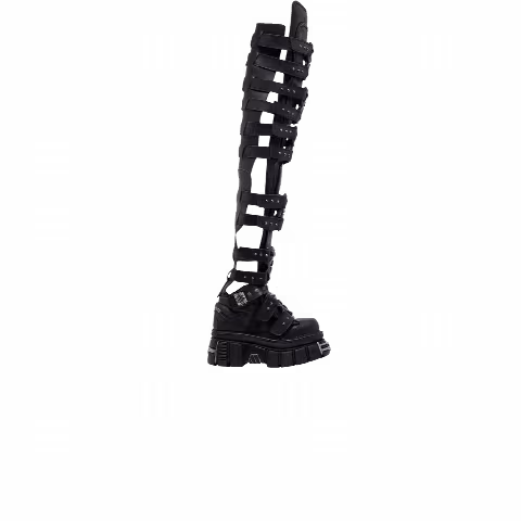 New Rock x Vetements Wmns Gamer Platform Thigh High Boot 'Black'