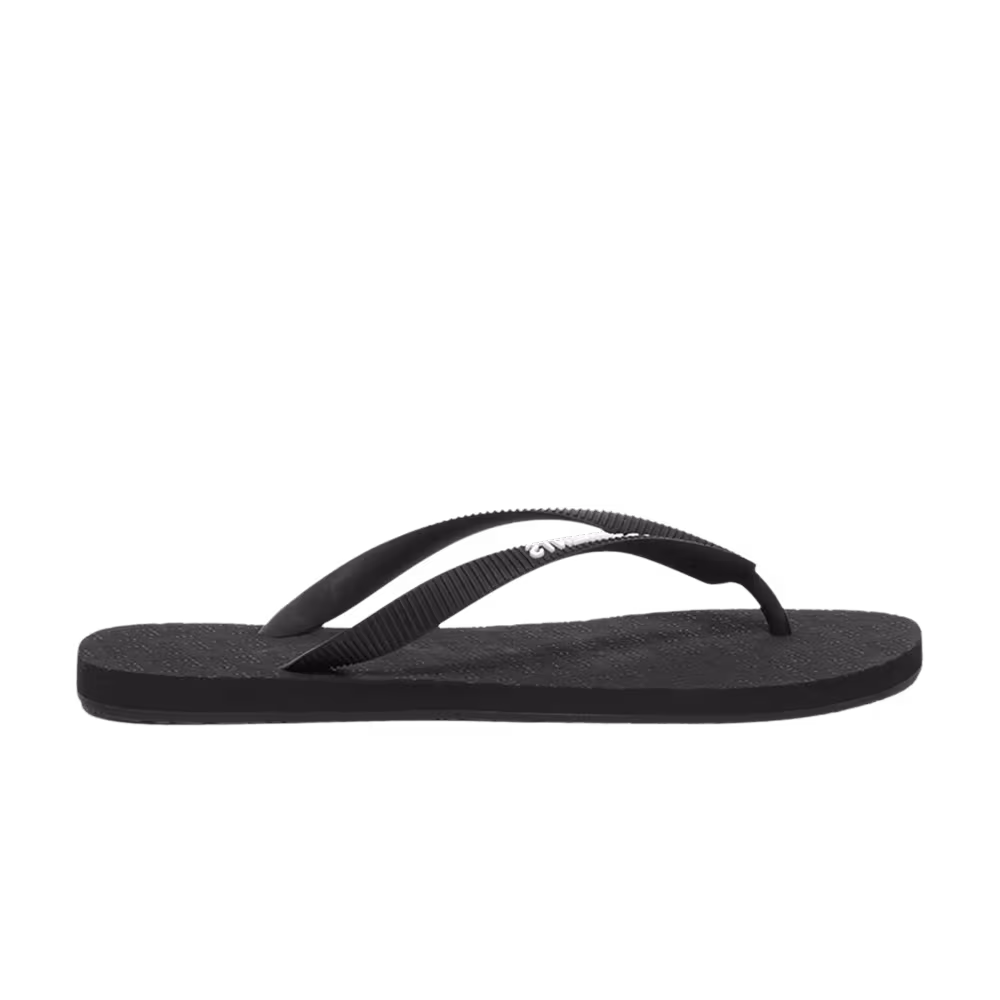 Vetements All-Over Logo Printed Flip Flops Black