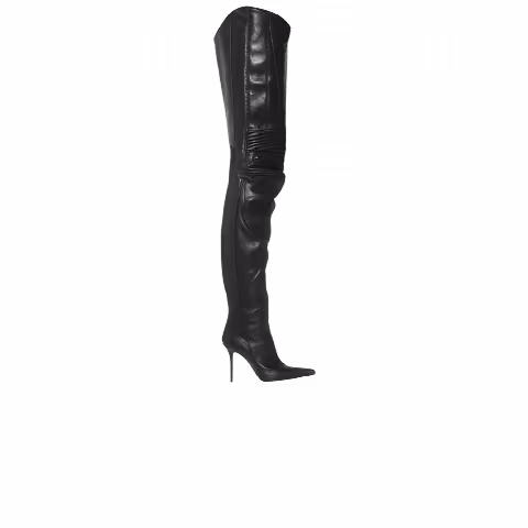 Vetements Wmns Over The Knee Motorcycle Boot 'Black'