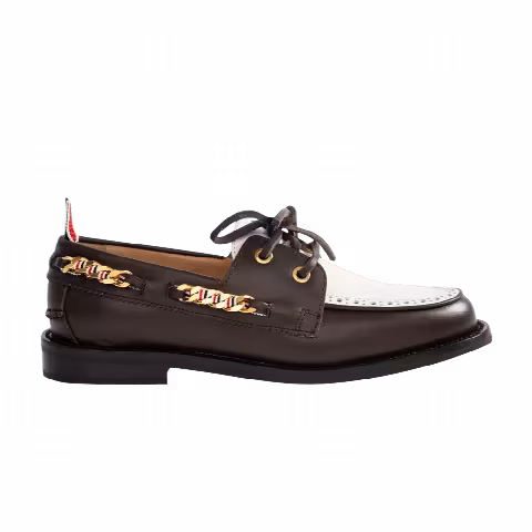 Thom Browne Wmns Brogue Boat Shoe 'Brown White'