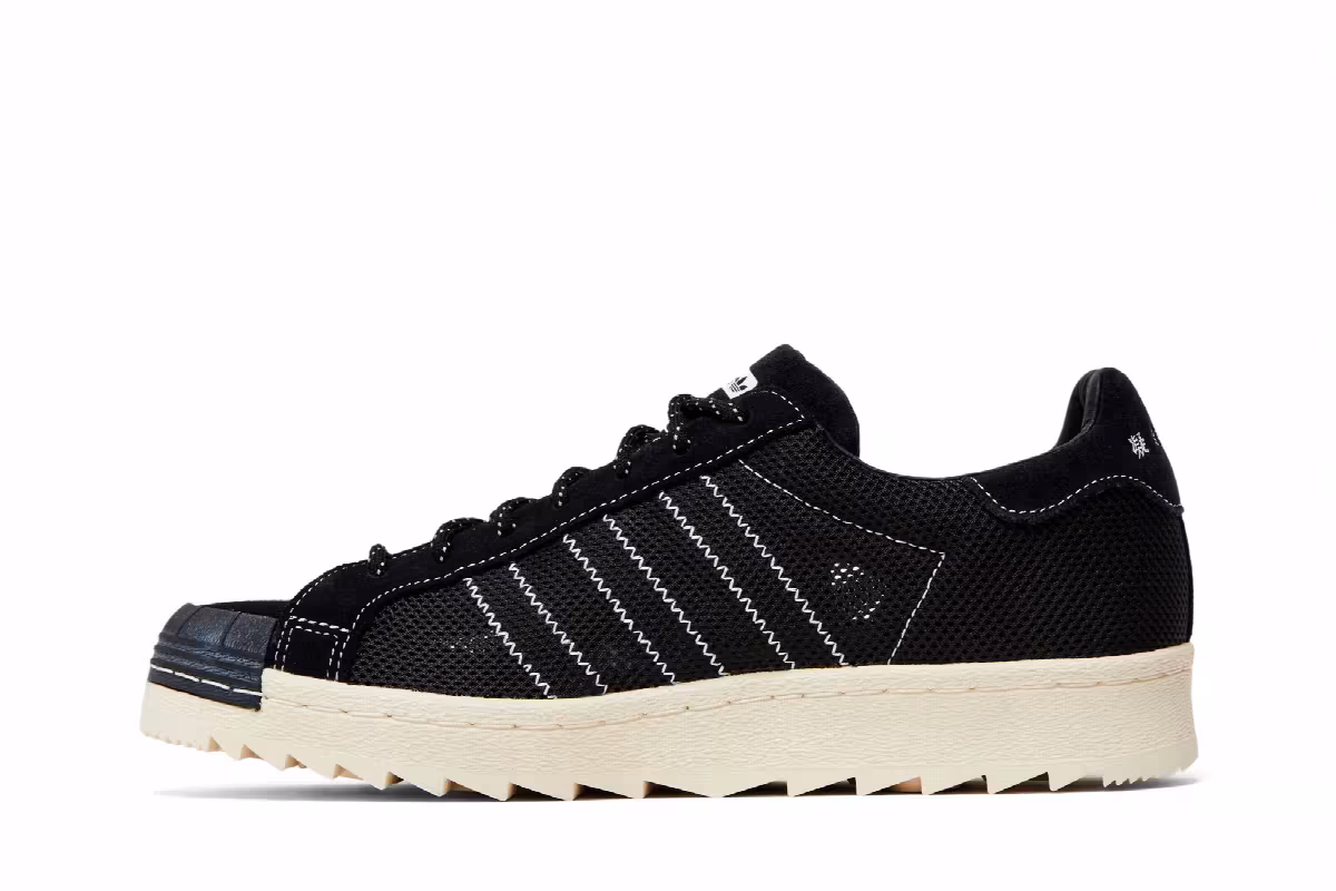 CLOT x Neighborhood x adidas Superstar Black, view 4