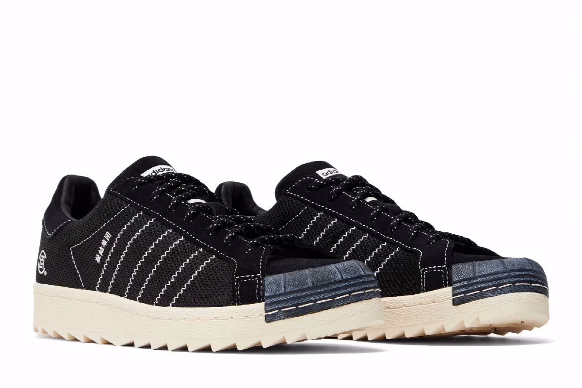 CLOT x Neighborhood x adidas Superstar Black, view 9