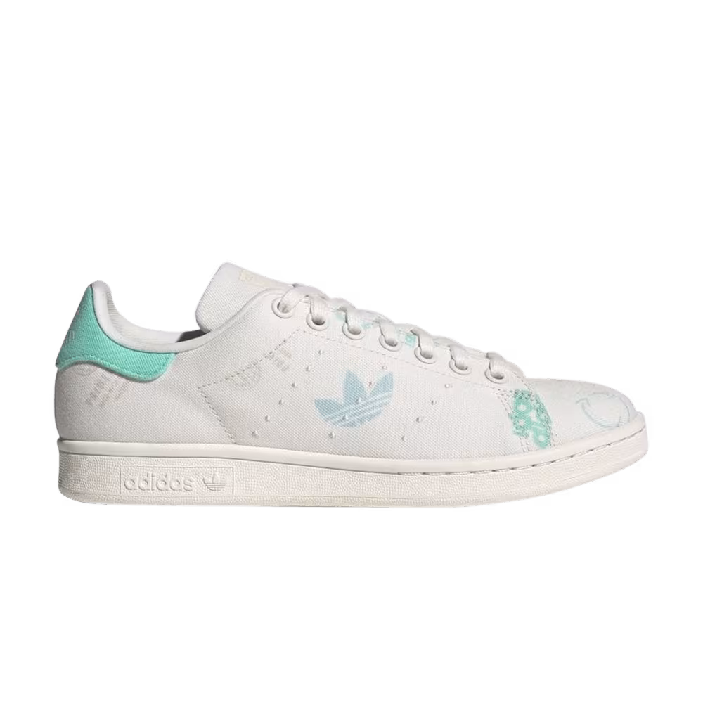 Adidas Women's Stan Smith All Over Logo - White Easy Green