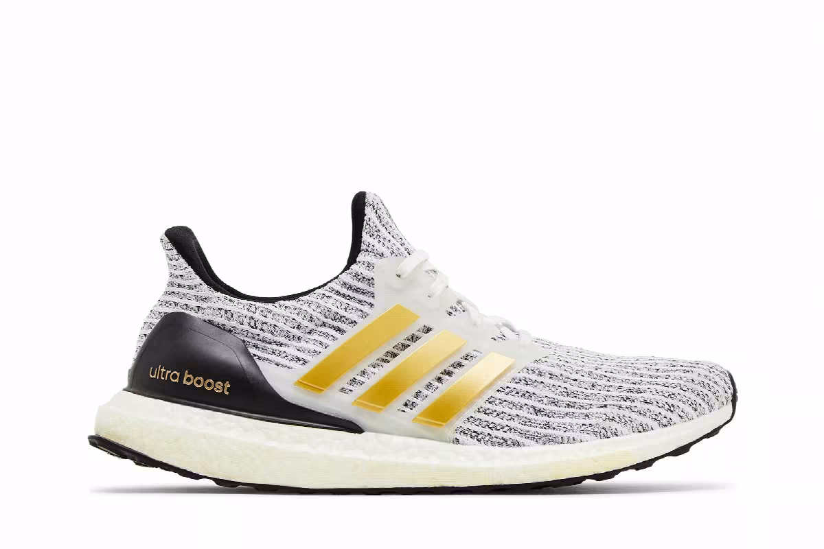 Adidas UltraBoost White Gold Metallic, view 2