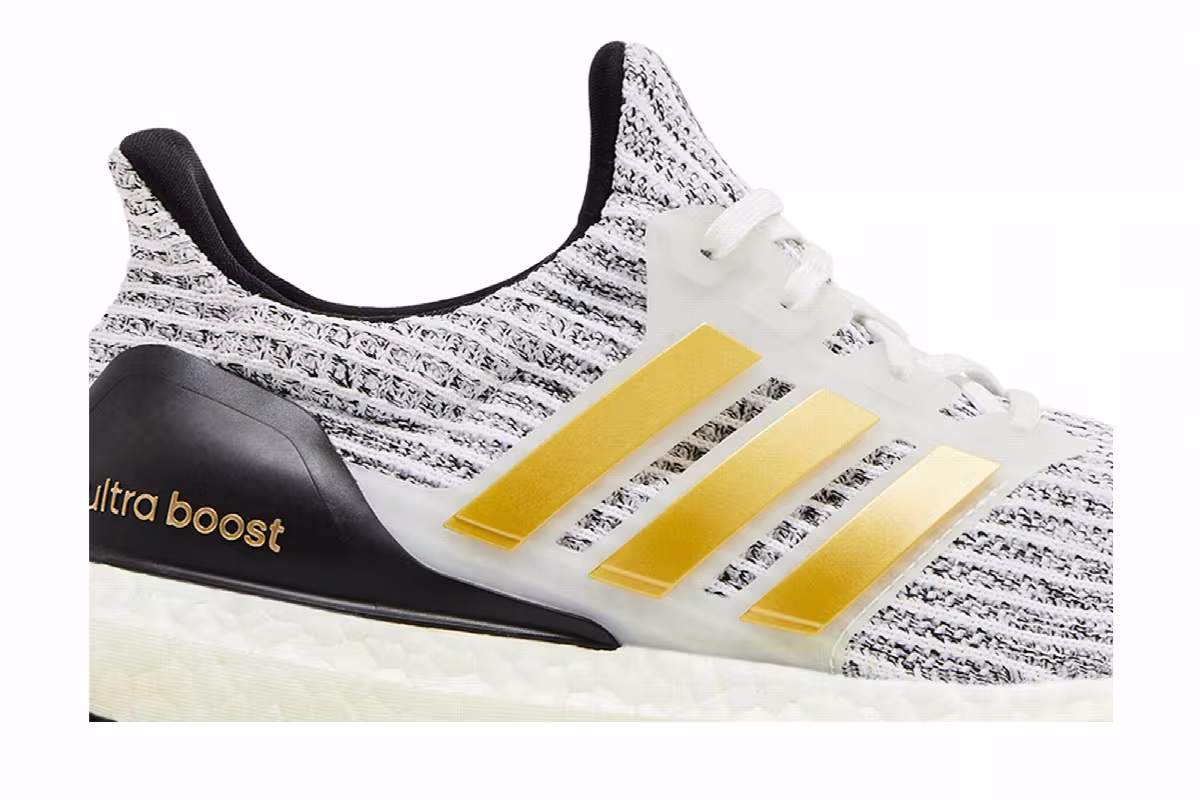 Adidas UltraBoost White Gold Metallic, view 3