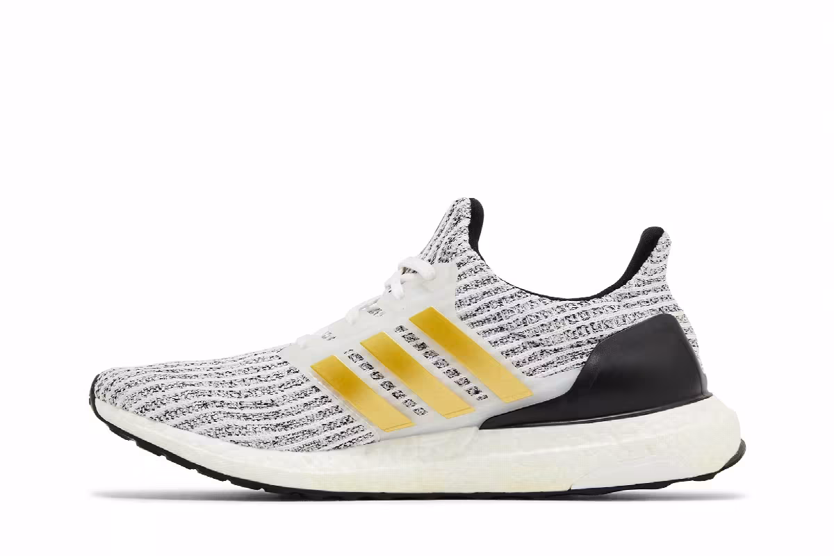 Adidas UltraBoost White Gold Metallic, view 4