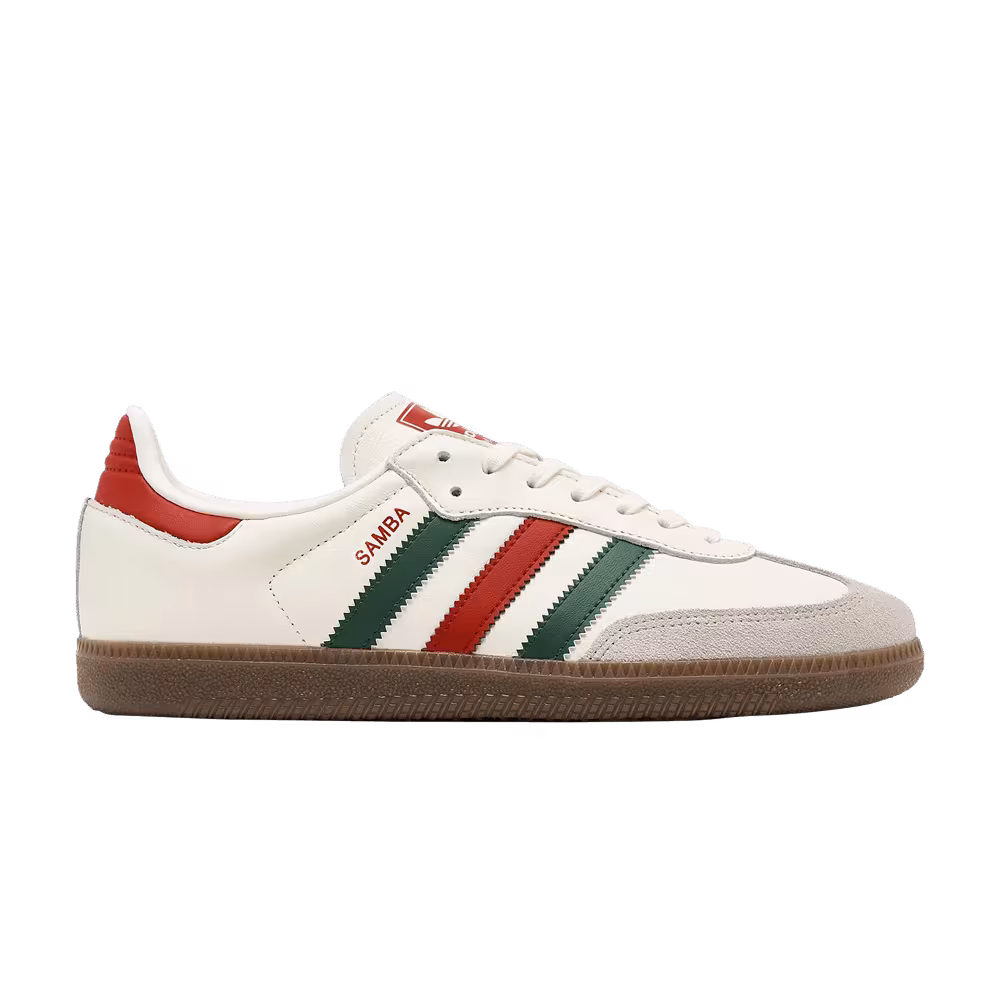 Adidas Samba OG J Off White Collegiate Red Green