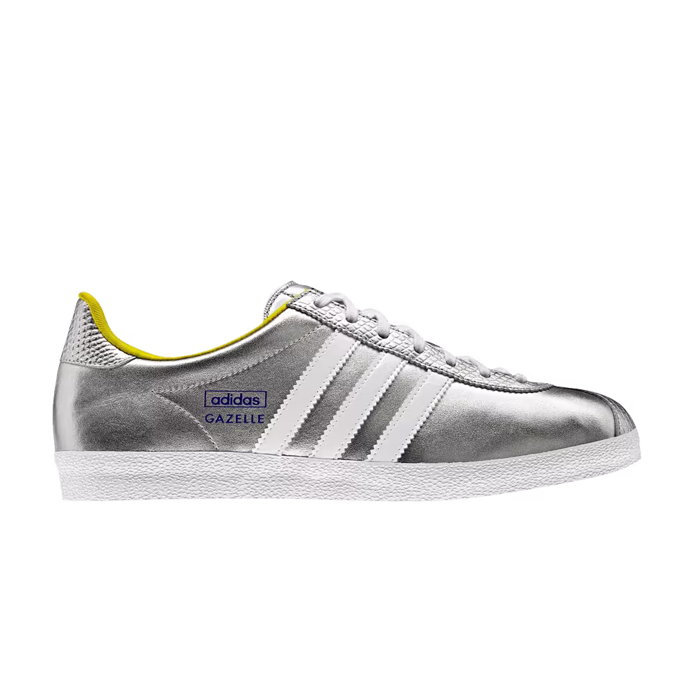 Adidas Gazelle OG Silver Metallic Bright Yellow