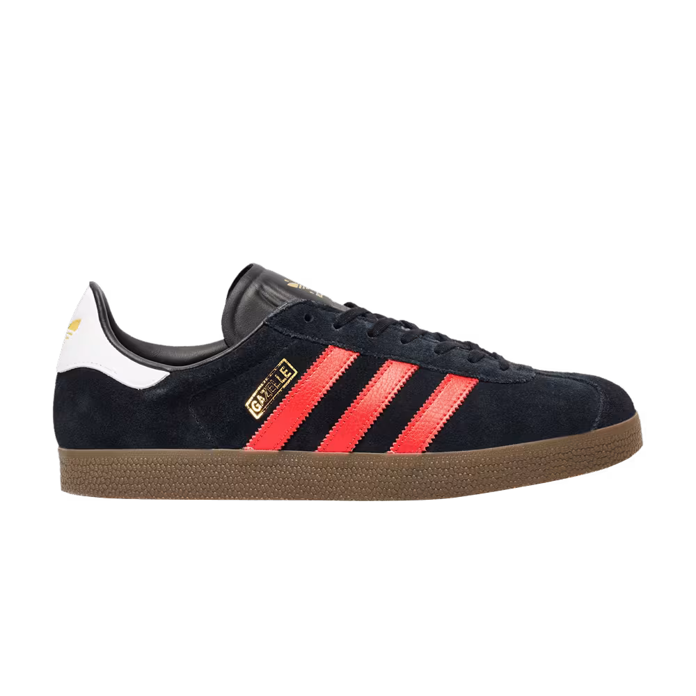 Adidas Gazelle Black Red Gum
