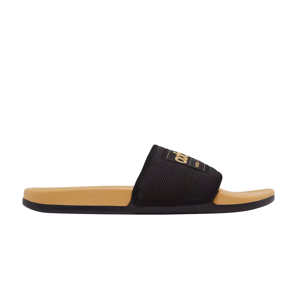 Adidas Adilette Comfort Slides Black Golden Beige