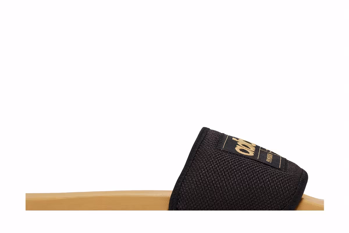 Adidas Adilette Comfort Slides Black Golden Beige, view 3