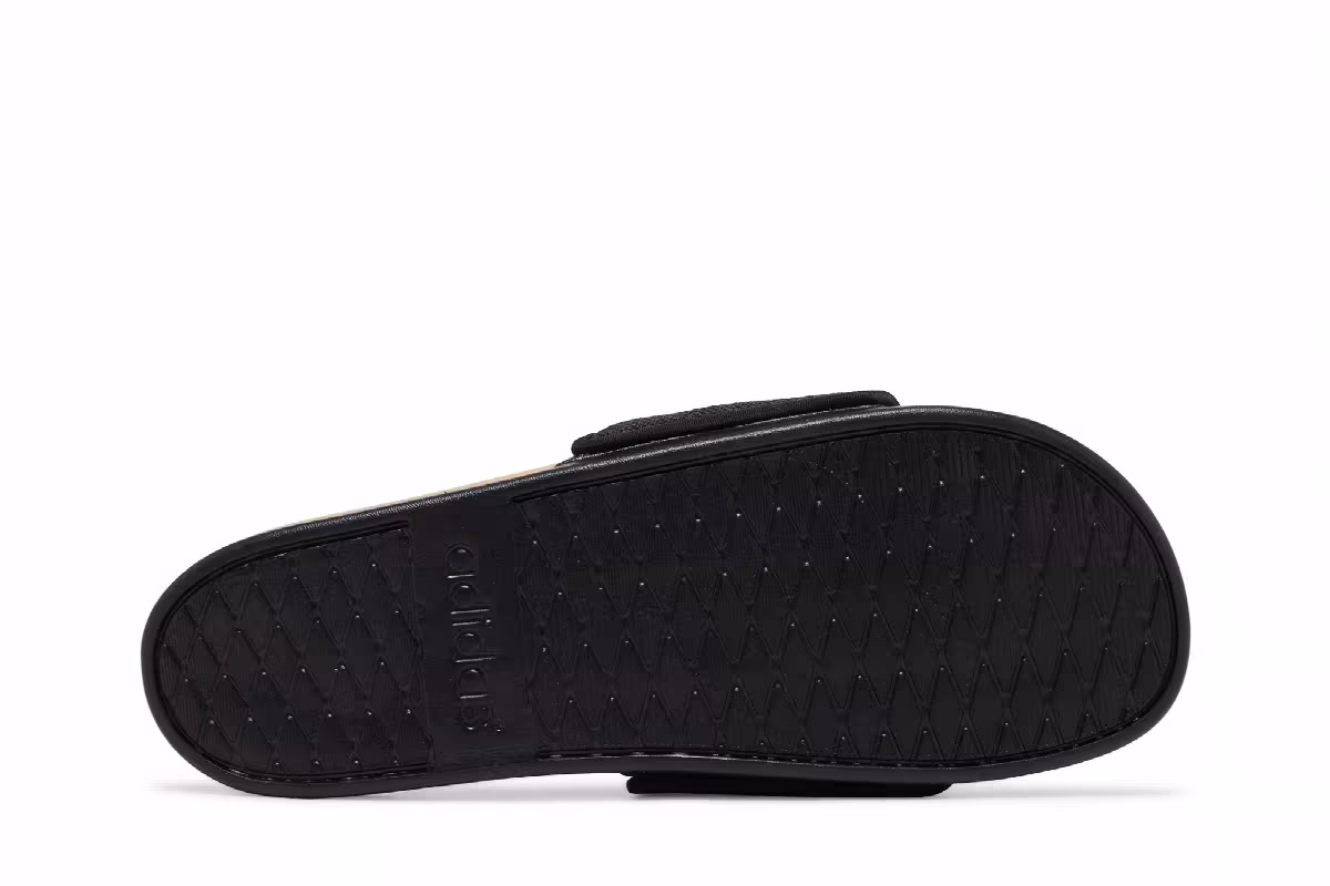Adidas Adilette Comfort Slides Black Golden Beige, view 5