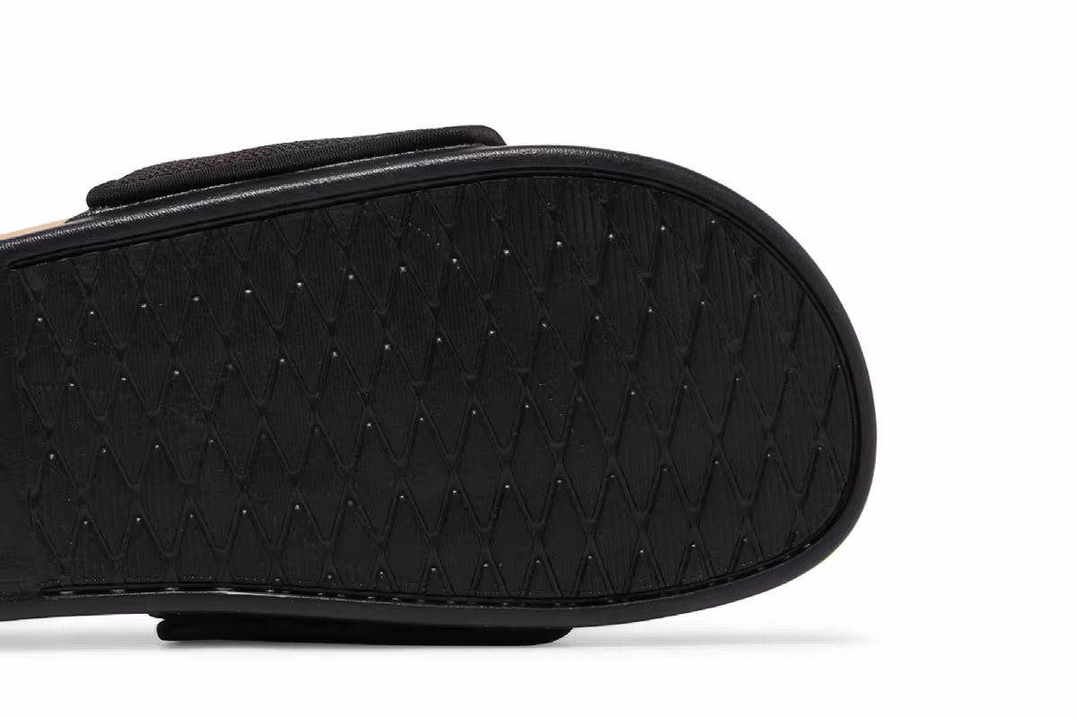 Adidas Adilette Comfort Slides Black Golden Beige, view 6