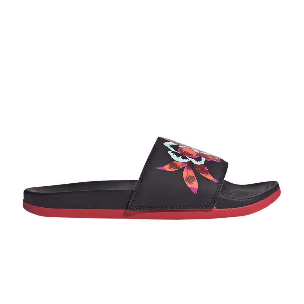 Adidas Women's Adilette Comfort Slide Black Floral
