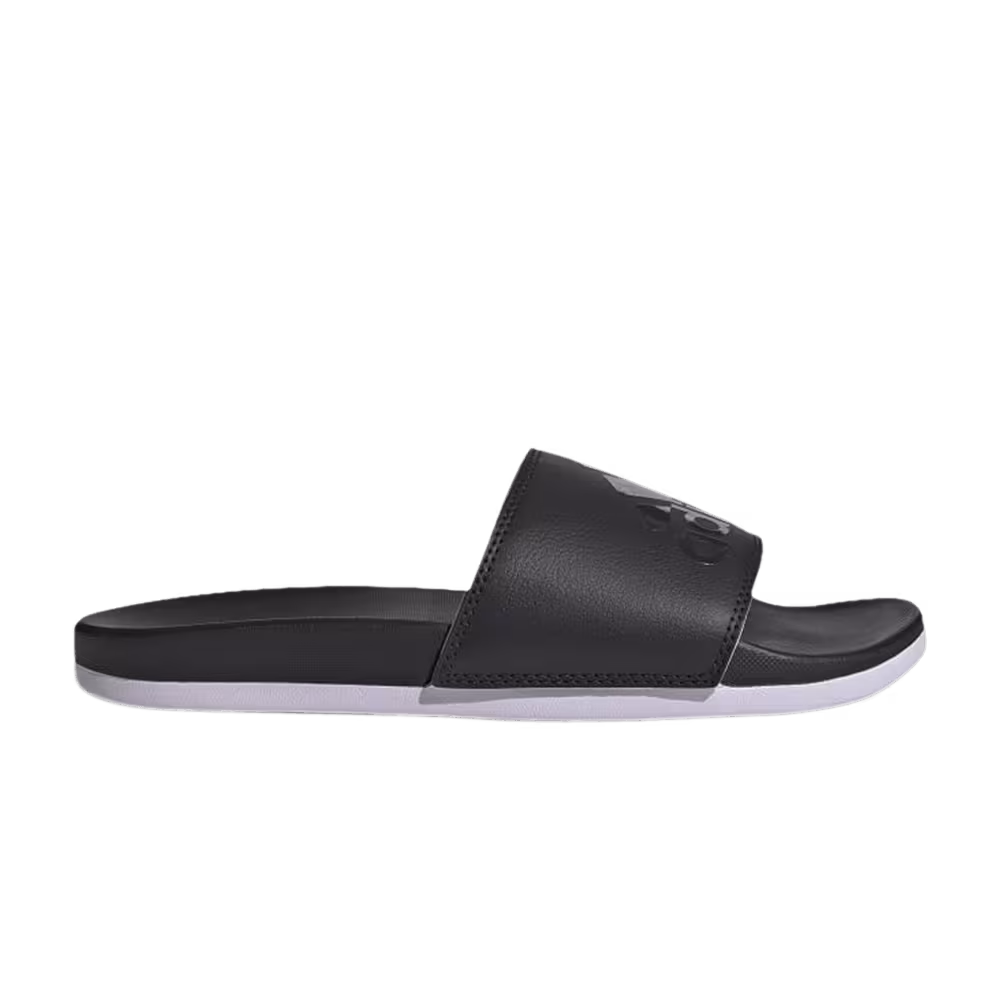 Adidas Women's Adilette Comfort Slides Black Purple Tint