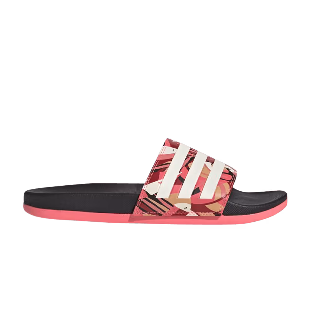 Adidas Women's Adilette Comfort Slides Farm Rio Print