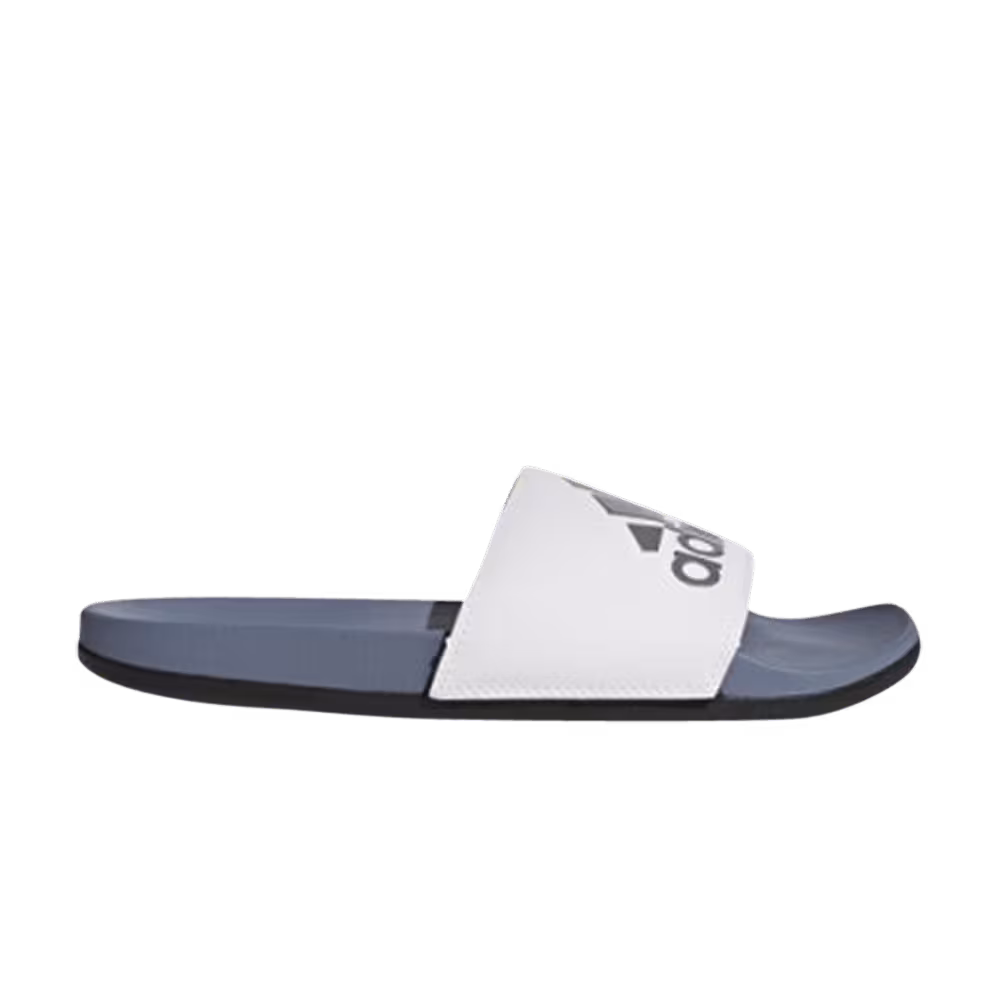 Adidas Adilette CloudFoam Plus Logo Slides Steel Cloud White