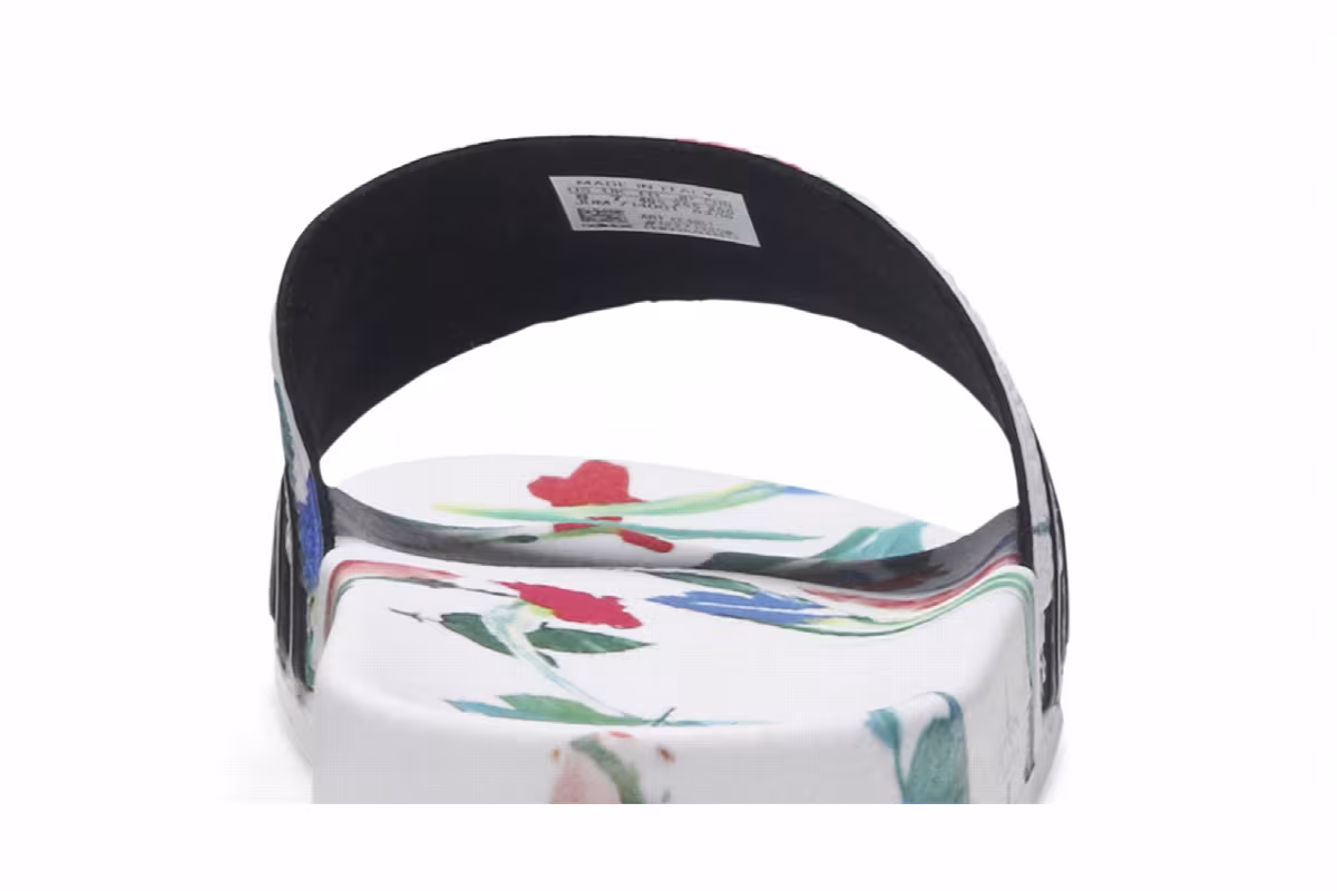 Adidas Women's Adilette Slides White Floral, view 8