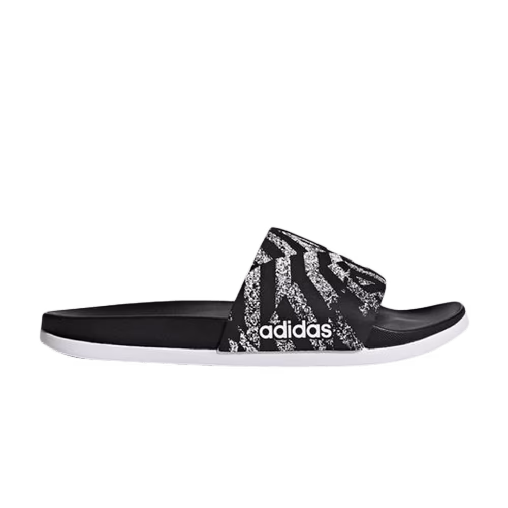 Adidas Women's Adilette CloudFoam Plus Graphic Slides Core Black