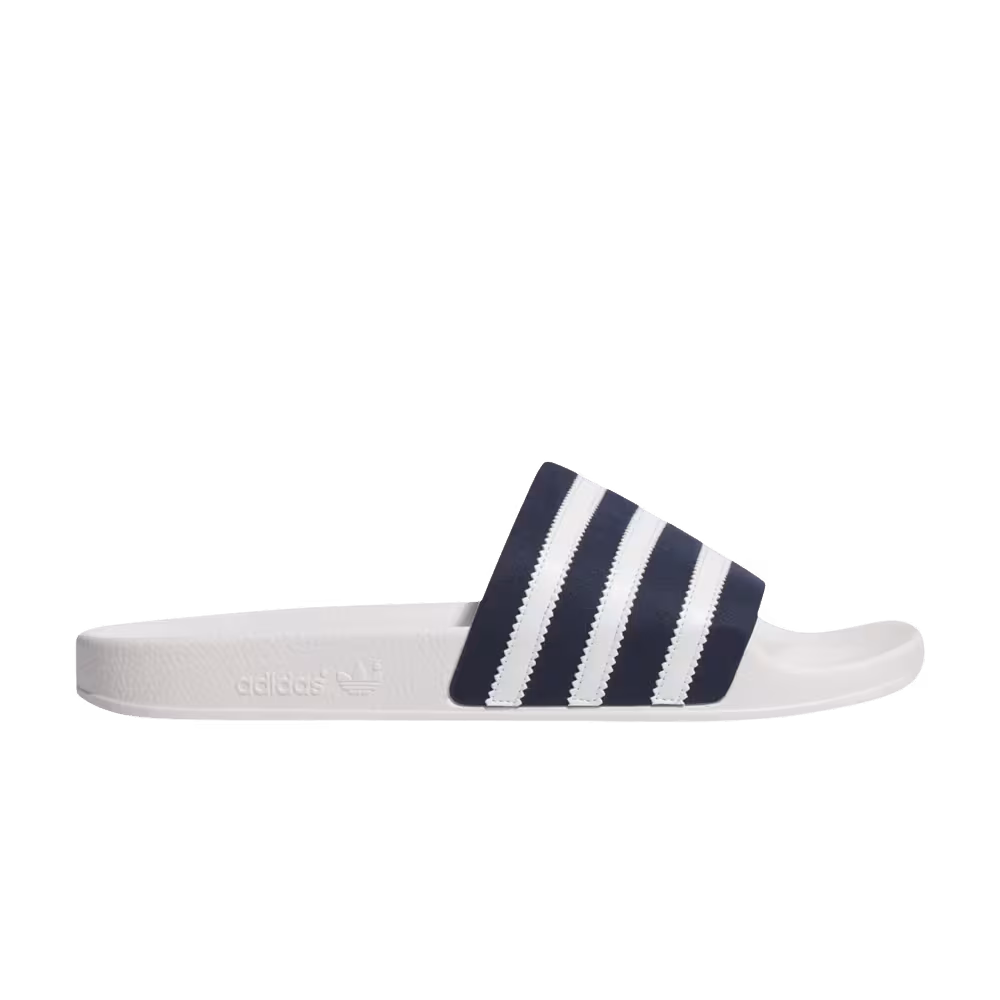 Adidas Adilette Slides White Collegiate Navy