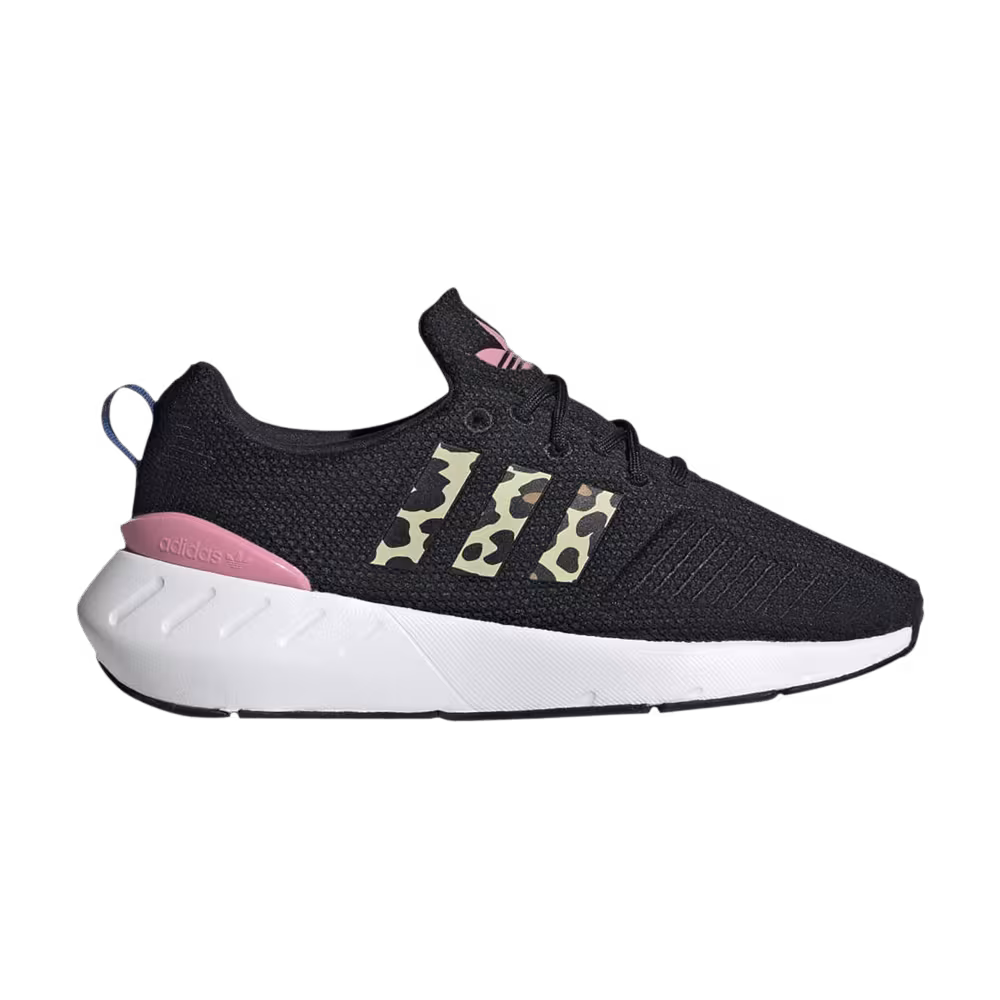 Adidas Swift Run 22 J Black Pink Bliss Leopard
