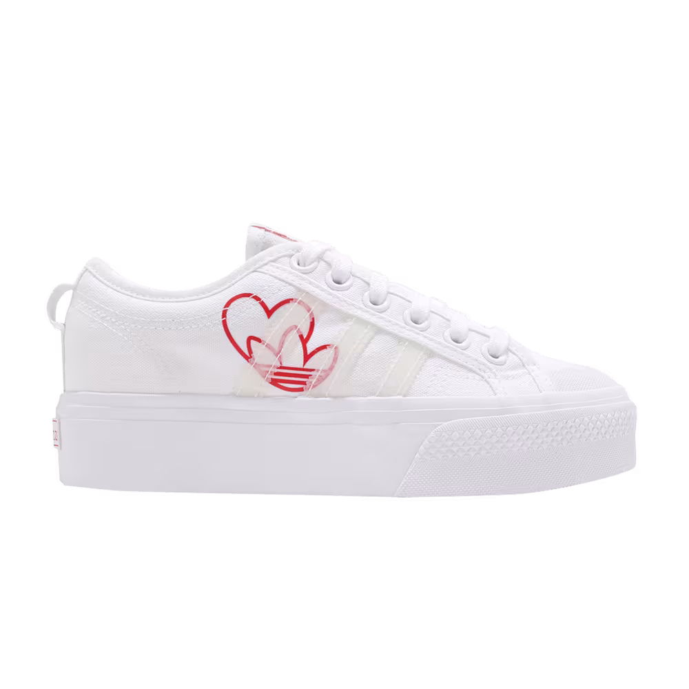 Adidas Women's Nizza Platform White Red Heart