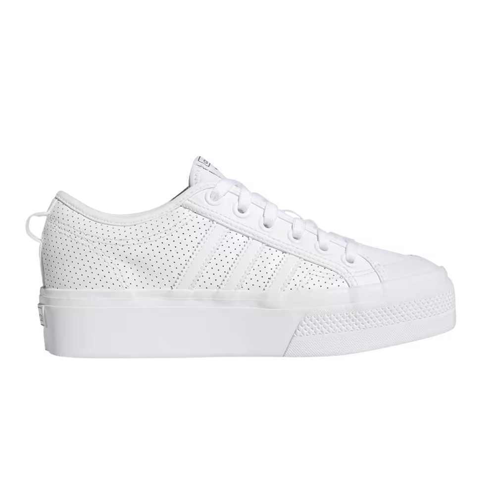 Adidas Women's Nizza Platform Triple White Perforated
