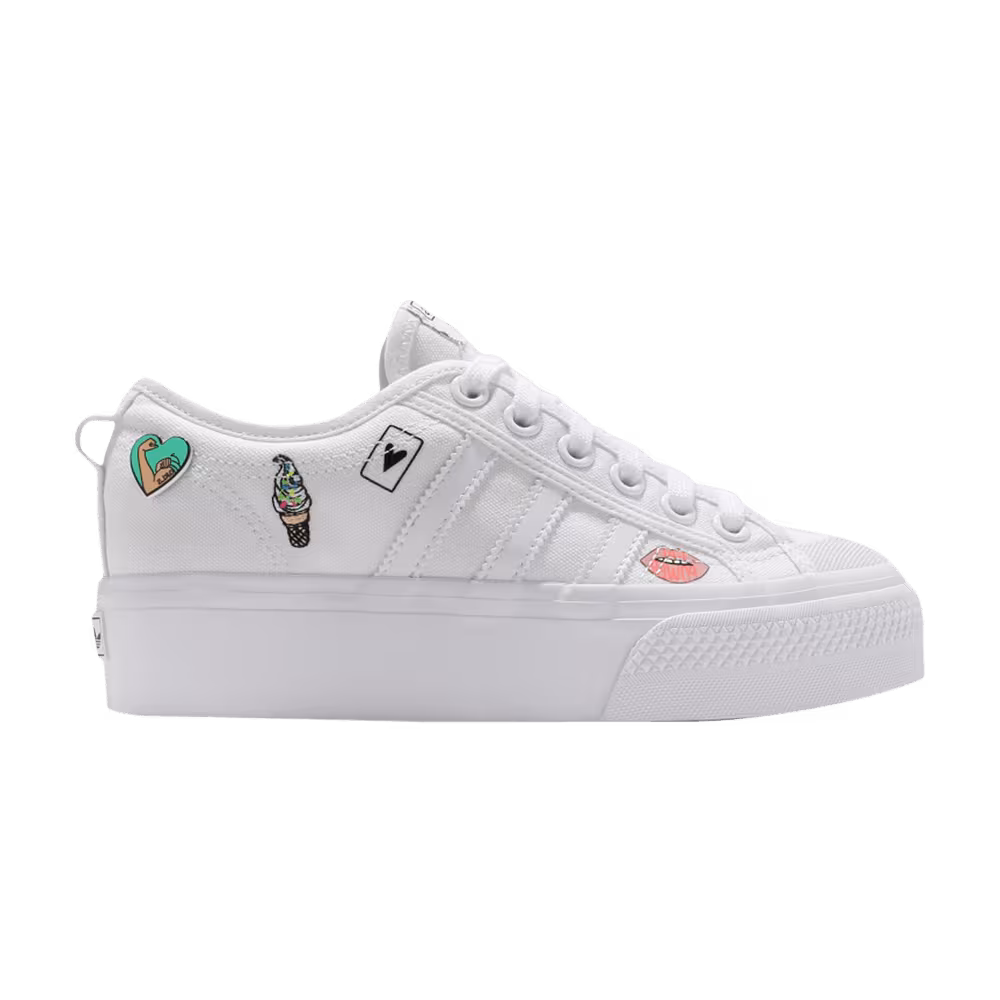 Adidas Nizza Platform J White Illustration