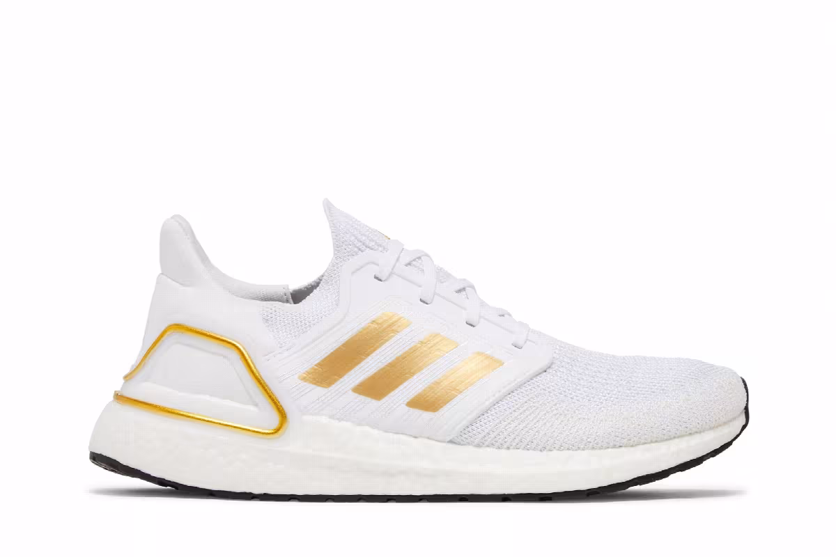 Adidas UltraBoost 20 White Gold Metallic, view 2