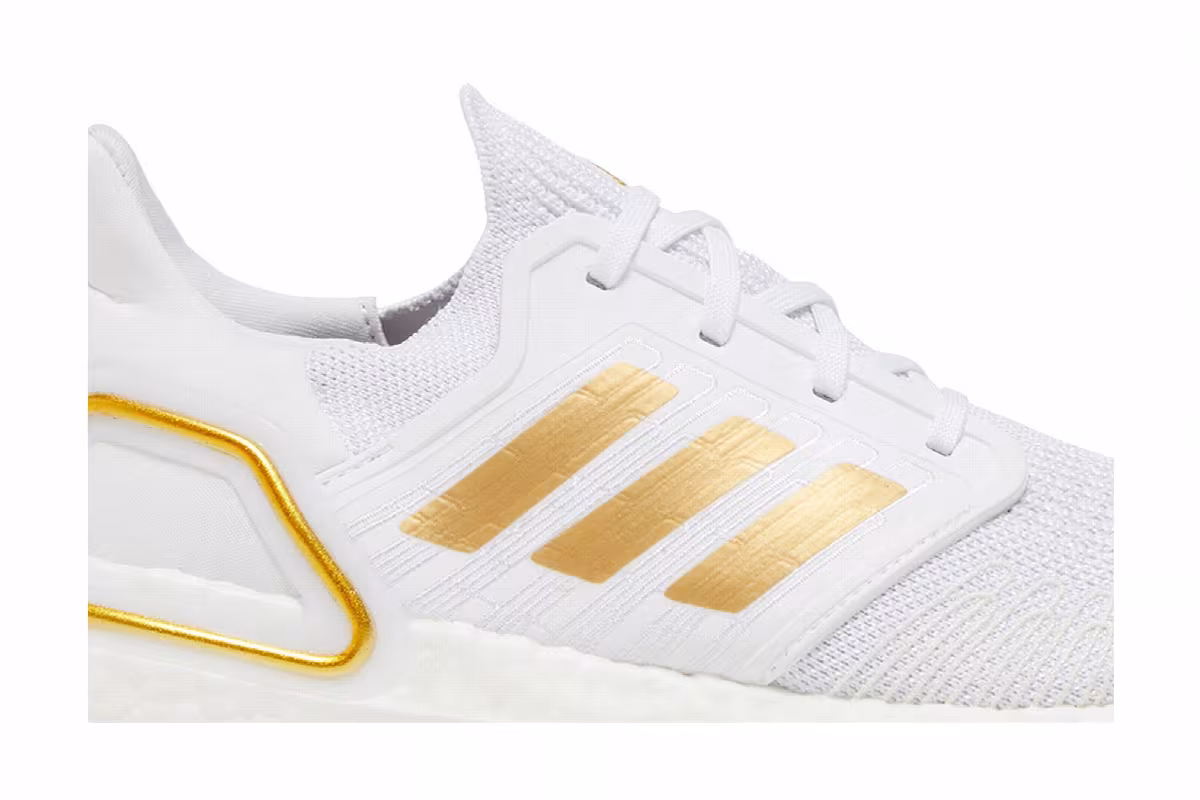 Adidas UltraBoost 20 White Gold Metallic, view 3