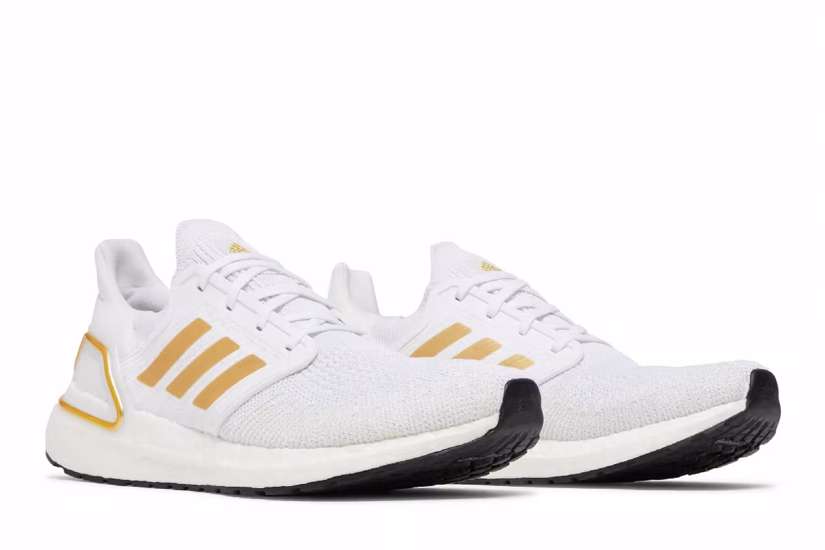 Adidas UltraBoost 20 White Gold Metallic, view 9