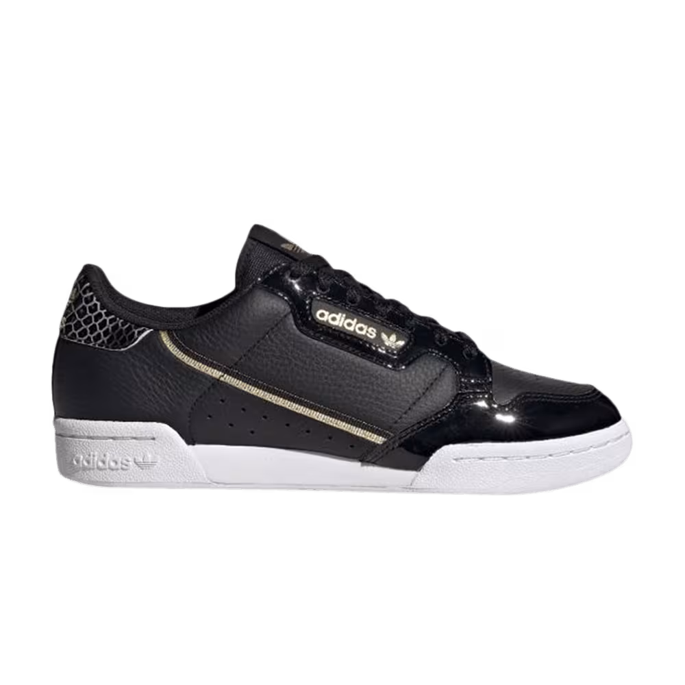 Adidas Women's Continental 80 Black Gold Metallic