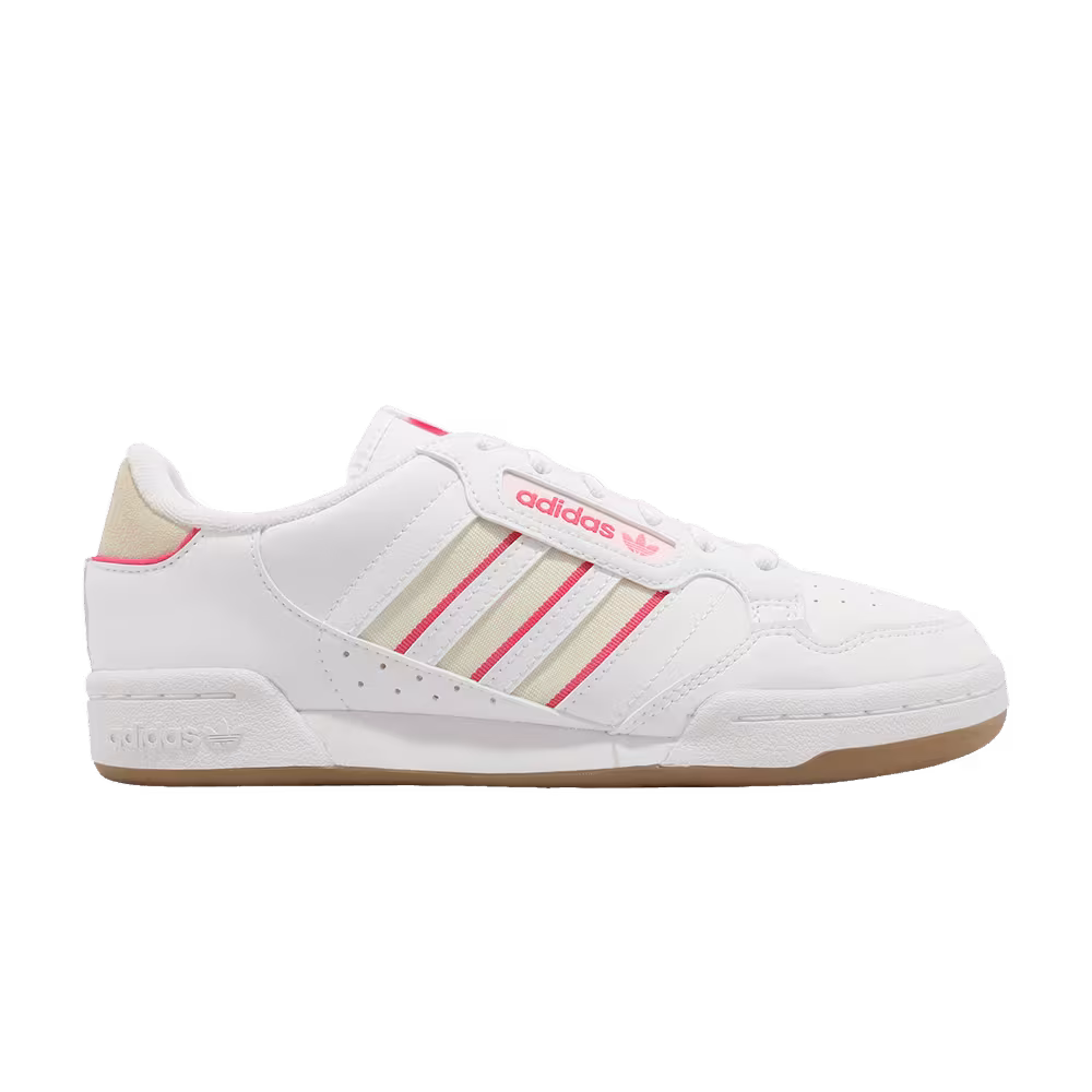 Adidas Continental 80 Stripes J White Solar Pink