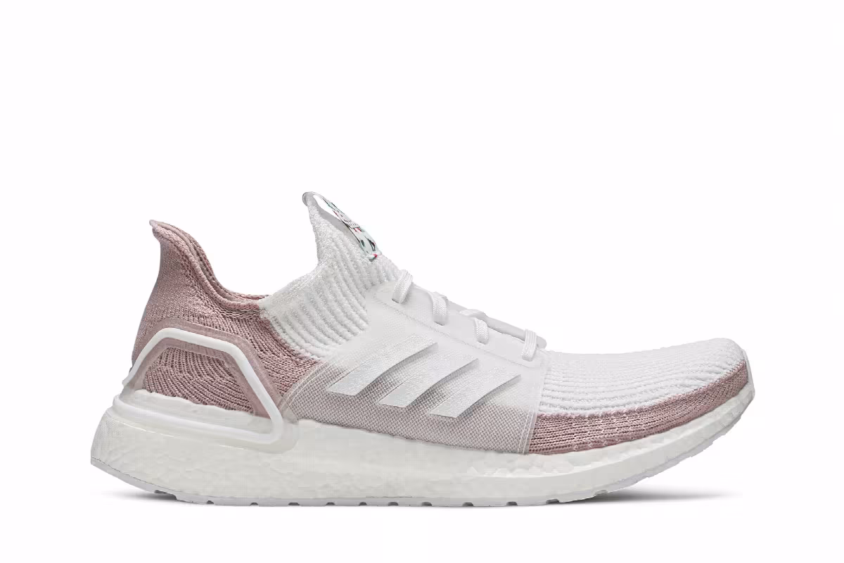 Adidas Women's UltraBoost 19 White Pink Spirit, view 2