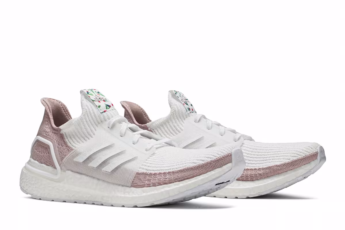 Adidas Women's UltraBoost 19 White Pink Spirit, view 9