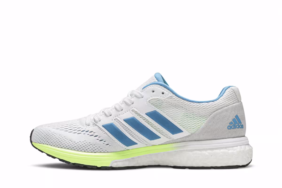 Adidas Women's Adizero Boston 7 White Shock Cyan, view 4