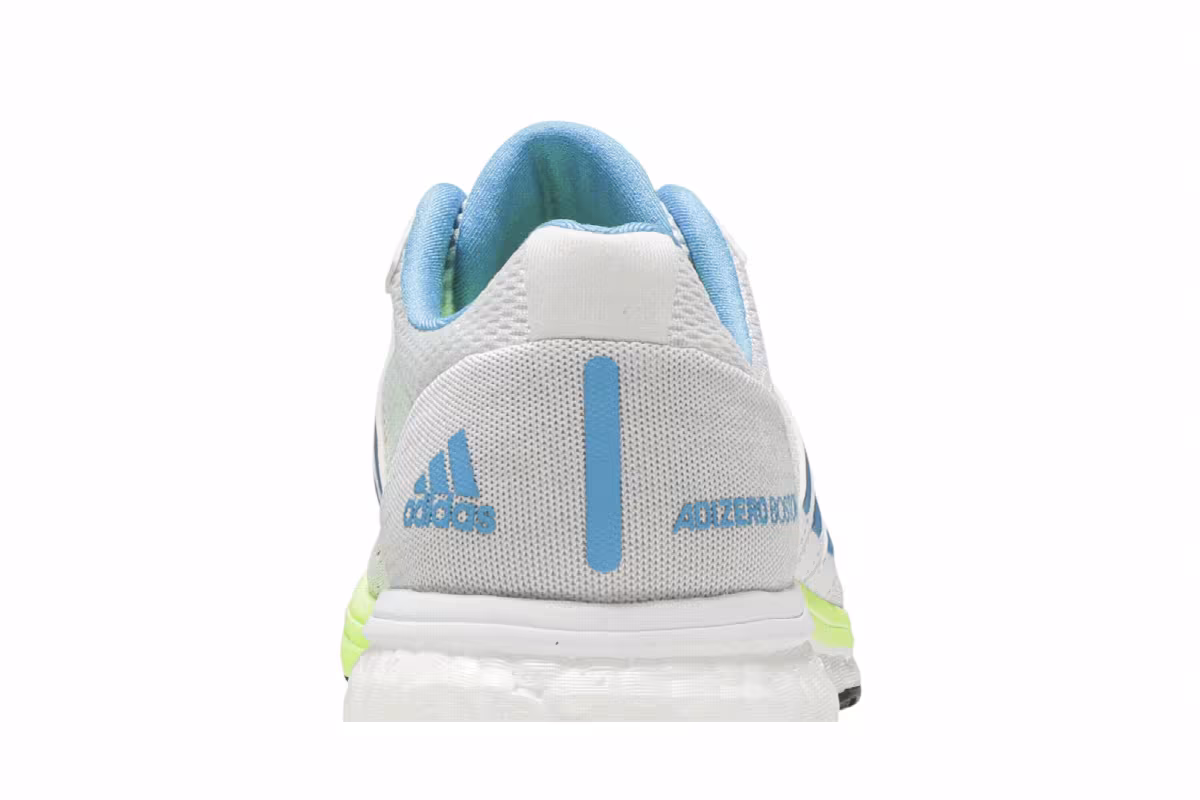 Adidas Women's Adizero Boston 7 White Shock Cyan, view 8