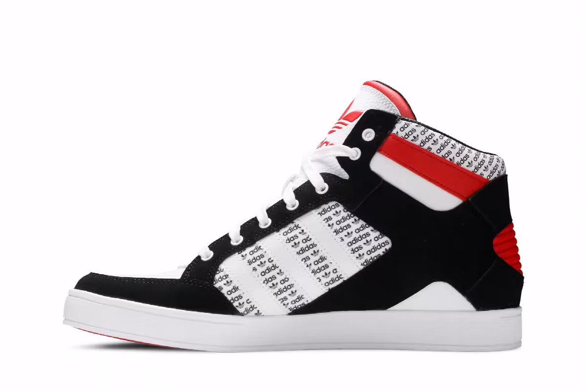 Adidas Hard Court High Logo Distortion - White Lush Red, view 4