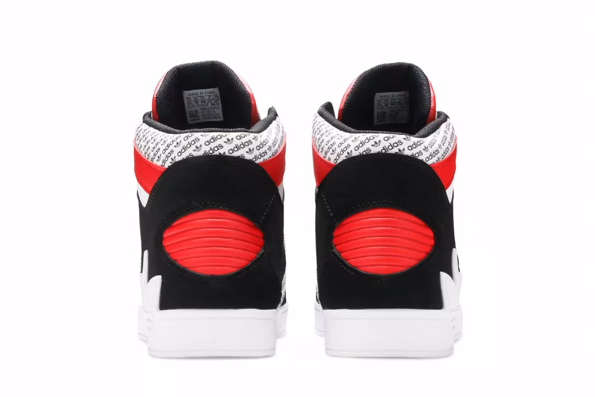 Adidas Hard Court High Logo Distortion - White Lush Red, view 7