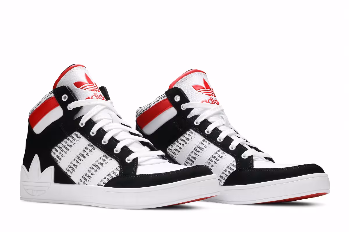 Adidas Hard Court High Logo Distortion - White Lush Red, view 9