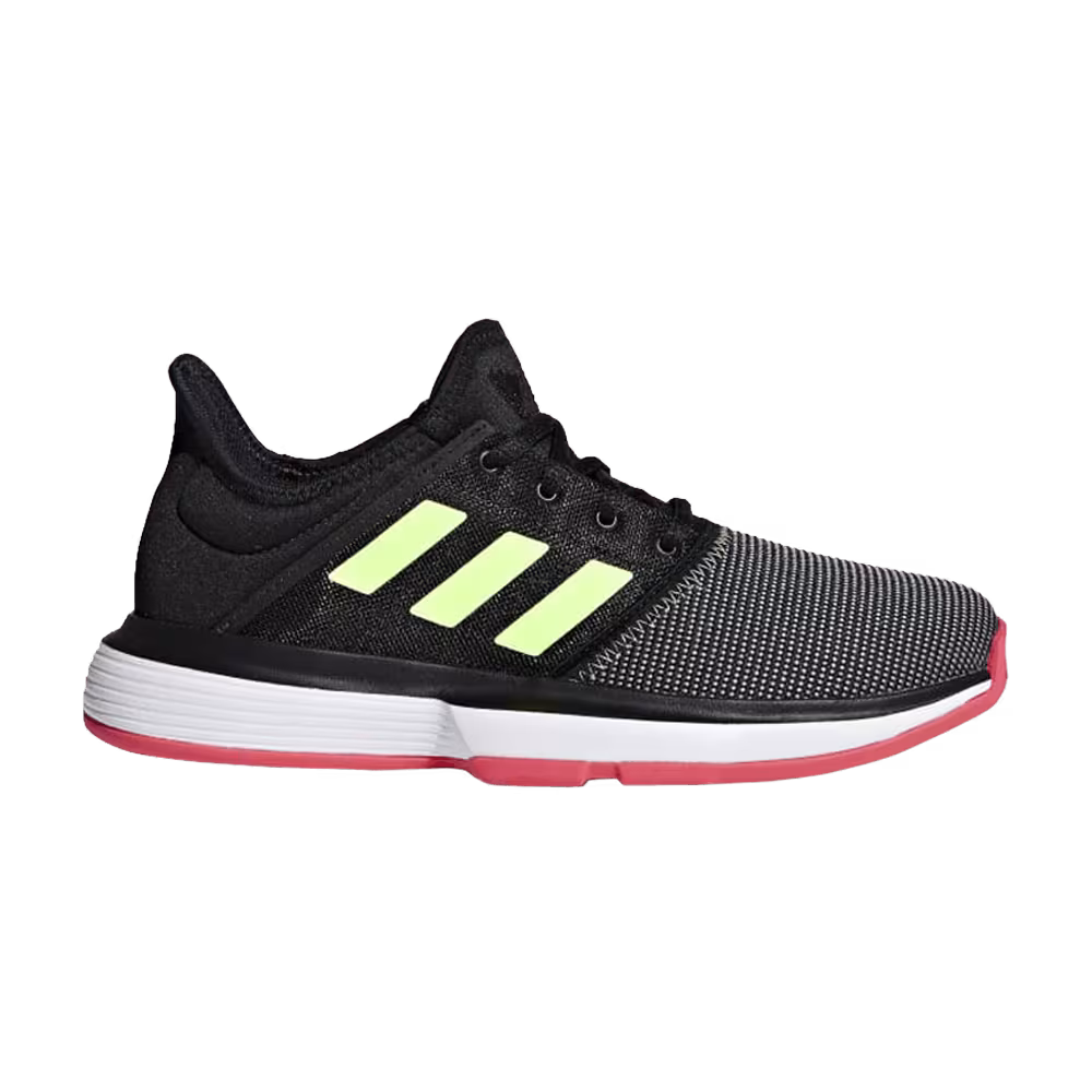 Adidas SoleCourt J Black Hi-Res Yellow