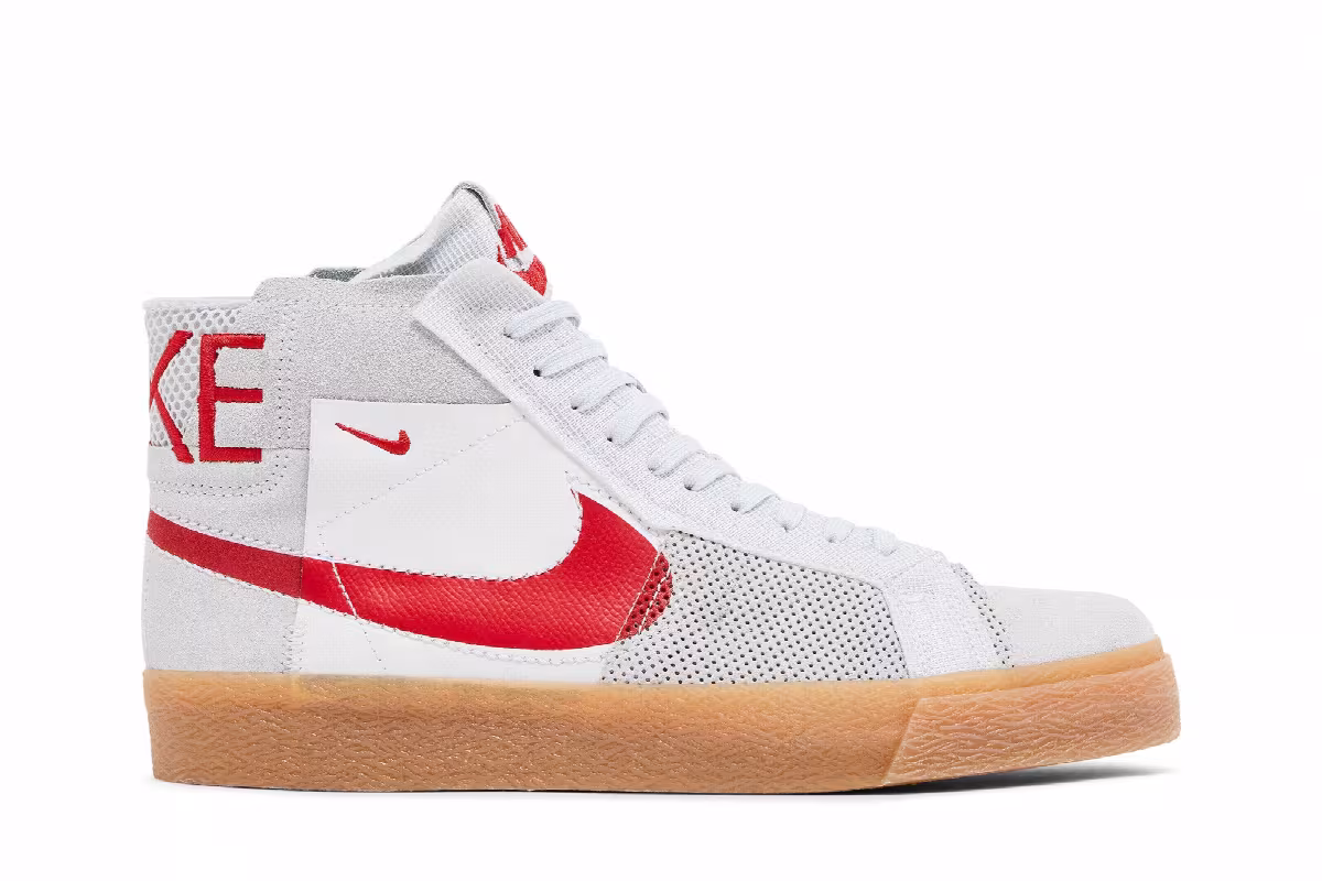 Nike Zoom Blazer Mid Premium SB Deconstructed - Platinum University Red Gum, view 2