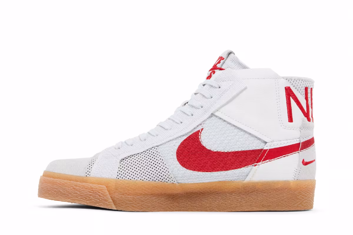 Nike Zoom Blazer Mid Premium SB Deconstructed - Platinum University Red Gum, view 4