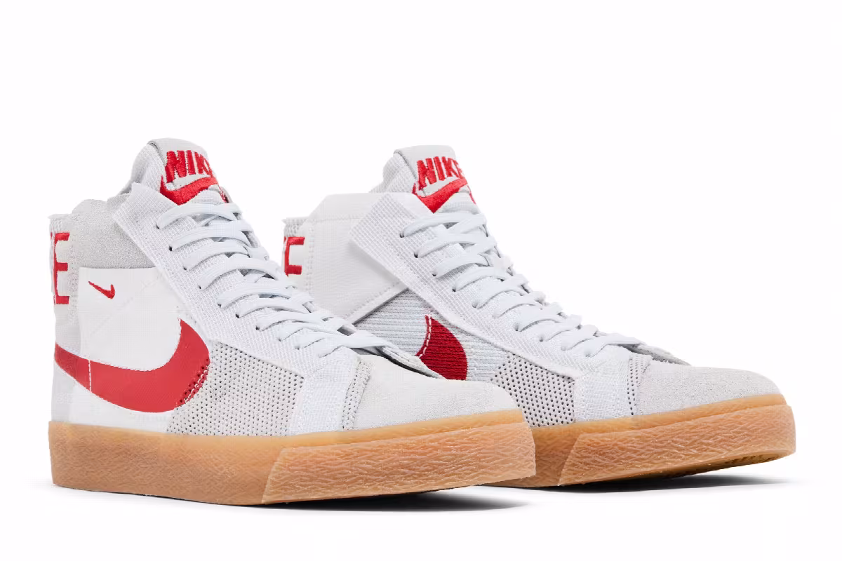 Nike Zoom Blazer Mid Premium SB Deconstructed - Platinum University Red Gum, view 9